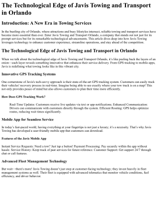 the technological edge of javis towing