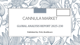 Cannula Market: Global Industry Analysis by Market Share, Trend, Size, Competiti