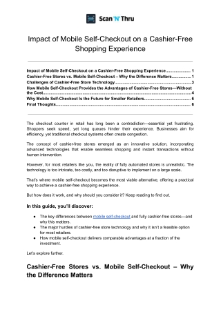 impact of mobile self checkout on a cashier free