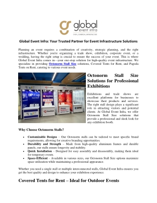 global event infra your trusted partner for event