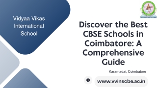 Discover the Best CBSE Schools in Coimbatore A Comprehensive Guide