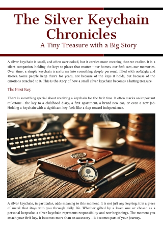 The Silver Keychain Chronicles | A Tiny Treasure with a Big Story