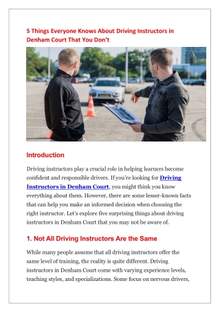 5 things everyone knows about driving instructors