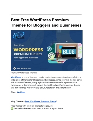 best free wordpress premium themes for bloggers