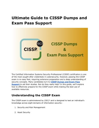 ultimate guide to cissp dumps and exam pass