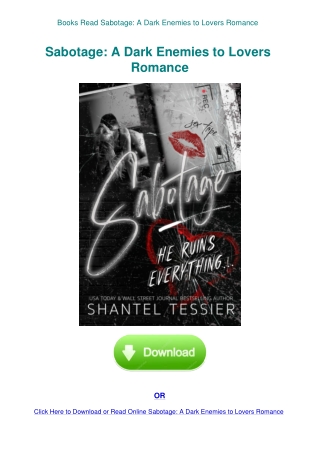 Books Read Sabotage A Dark Enemies to Lovers Romance