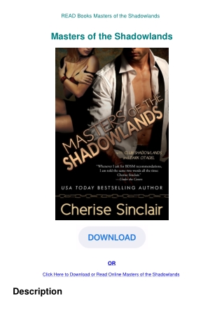 READ Books Masters of the Shadowlands