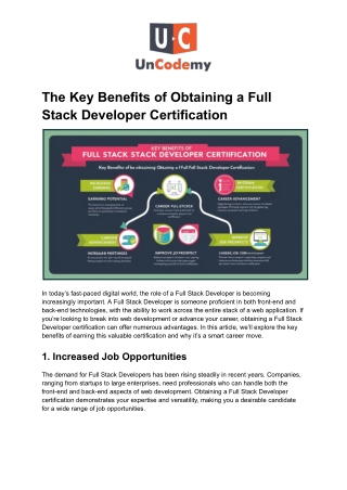 the key benefits of obtaining a full stack