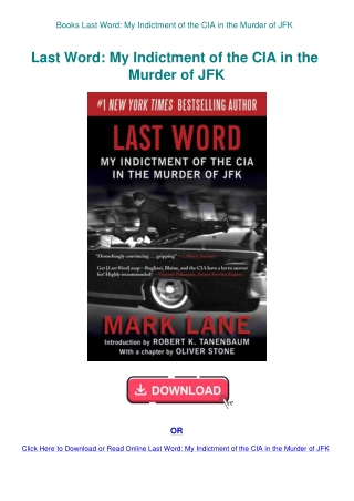 Books Last Word My Indictment of the CIA in the Murder of JFK