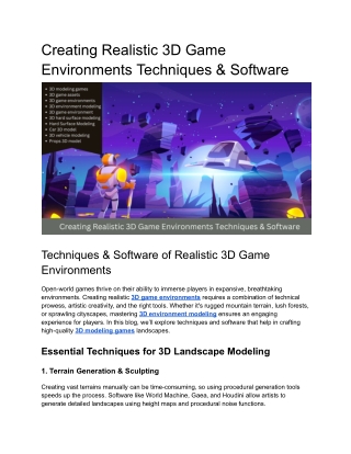 Creating Realistic 3D Landscapes for Open-World Games_ Techniques & Software__ Off-site Kriti