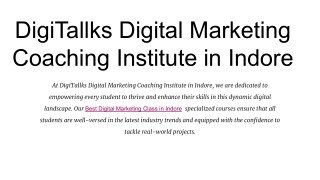 DigiTallks Digital Marketing Coaching Institute in Indore (1)