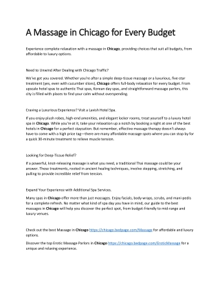 a massage in a massage in chicago