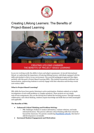creating lifelong learners the benefits