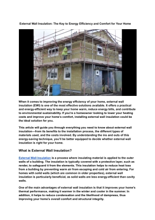 external wall insulation the key to energy