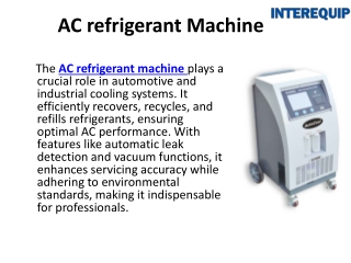 Key Automotive Tools: Diagnostic Scanner, AC Refrigerant Machine & Brake Lathe