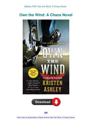 eBooks PDF Own the Wind A Chaos Novel