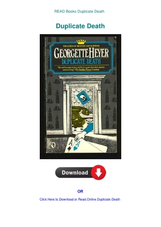 READ Books Duplicate Death
