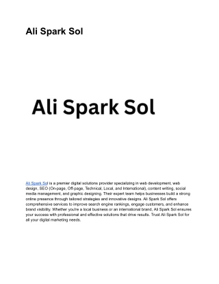 ali spark sol