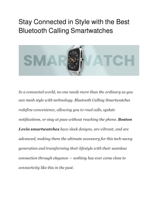 stay connected in style with the best bluetooth calling smartwatches