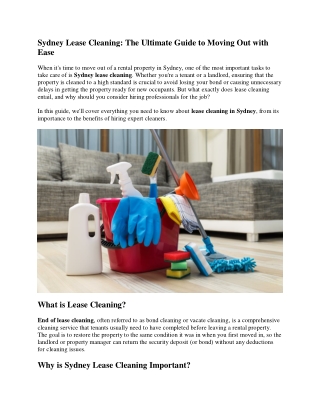 Sydney Lease Cleaning