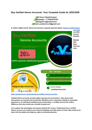 Buy Verified Venmo Accounts_ Your Complete Guide for 2025_2026