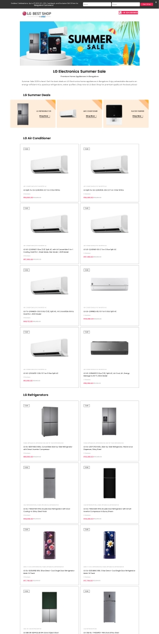 LG Electronics Summer Sale  Best Home Appliances in Bangalore