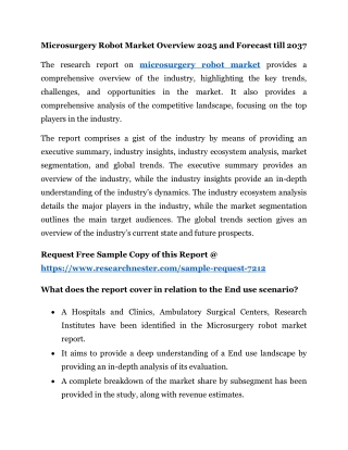 microsurgery robot market overview 2025