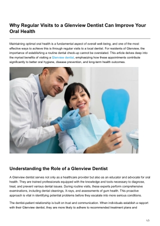 Why Regular Visits to a Glenview Dentist Can Improve Your Oral Health