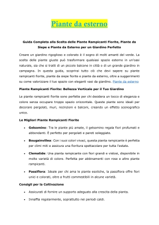 piante da esterno