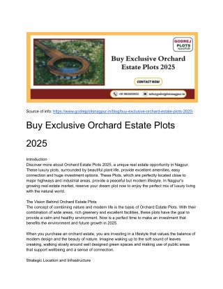 Buy Exclusive Orchard Estate Plots 2025