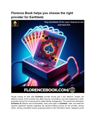 Florence Book helps you choose the right  provider for Earthbetz