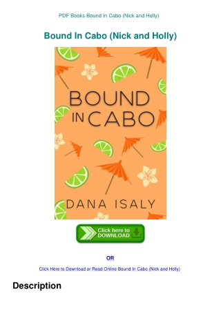 PDF Books Bound In Cabo (Nick and Holly)