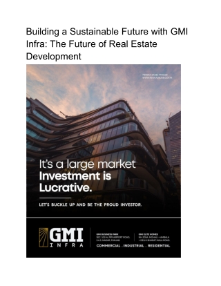 Building a Sustainable Future with GMI Infra_ The Future of Real Estate Development