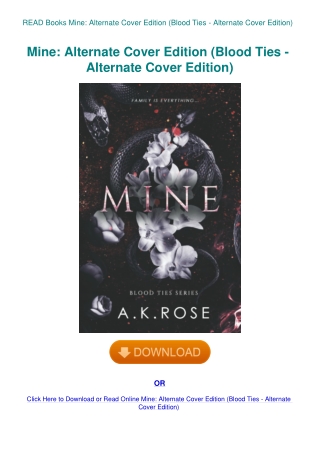 READ Books Mine Alternate Cover Edition (Blood Ties - Alternate Cover Edition)