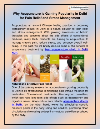 Best Acupuncture Clinic in Delhi NCR