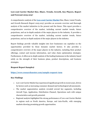 low cost carrier market size share trends growth