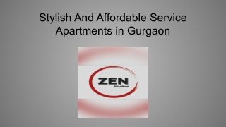 Stylish And Affordable Service Apartments in Gurgaon