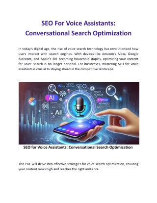 SEO for Voice Assistants: Conversational Search Optimization