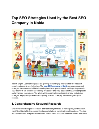 Top SEO Strategies Used by the Best SEO Company in Noida