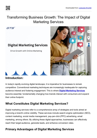 Transforming Business Growth: The Impact of Digital Marketing Services