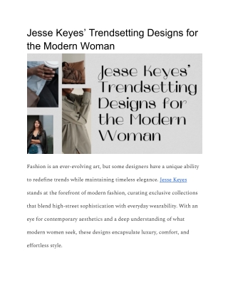 Jesse Keyes’ Trendsetting Designs for the Modern Woman