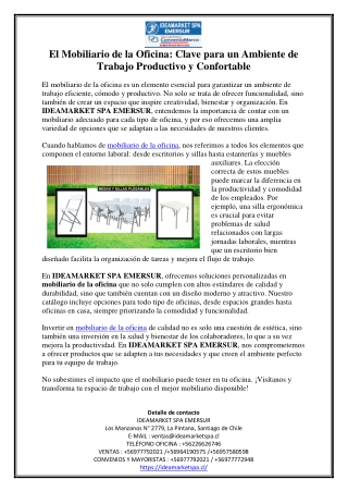 El Mobiliario de la Oficina: Clave para un Ambiente de Trabajo Productivo y Conf