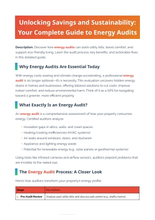 Energy Audits 101: Your Step-by-Step Guide to Cutting Costs & Improving