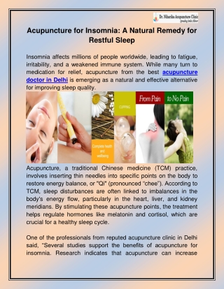 Acupuncture doctor in Delhi