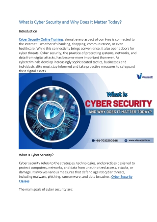 what is cyber security and why does it matter