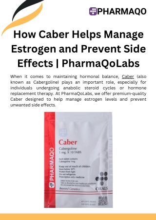 How Caber Helps Manage Estrogen and Prevent Side Effects  PharmaQoLabs