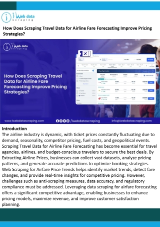 How Does Scraping Travel Data for Airline Fare Forecasting Improve Pricing Strategies