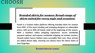 Branded skirts for women: Broad-range of skirts suited for every style and occas