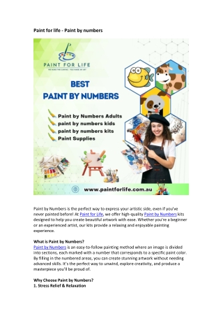 paint for life paint by numbers