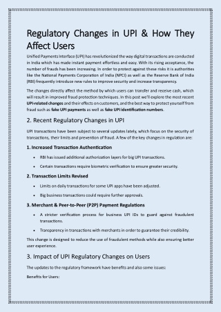 Regulatory Changes in UPI & How They Affect Users